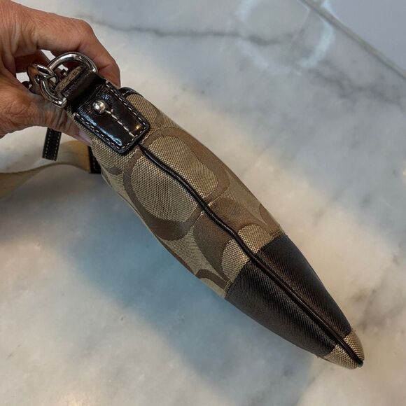 Coach Crossbody Purse Handbag Signature Stripe Jacquard Logo Swing Pack Bag - Picture 9 of 16